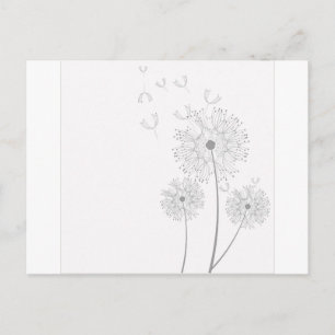 Löwenzahnblüten Ranken Romantische Hochzeitsdusche Postkarte