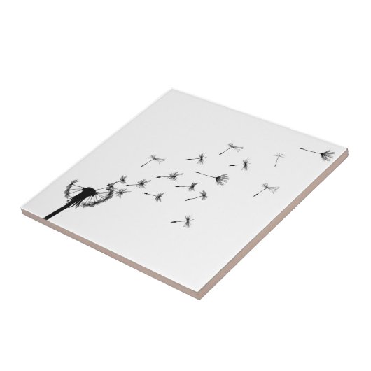 Löwenzahnhauch im Wind Fliese (Seite)