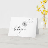 Löwenzahnkeimlinge mit dem Text 'Glaube' Karte (Gelbe Blume)