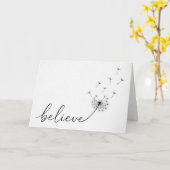 Löwenzahnkeimlinge mit dem Text 'Glaube' Karte (Gelbe Blume)