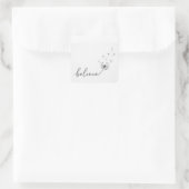 Löwenzahnkeimlinge mit dem Text 'Glaube' Quadratischer Aufkleber (Tasche)