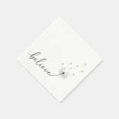 Löwenzahnkeimlinge mit dem Text 'Glaube' Serviette (Ecke)