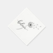 Löwenzahnkeimlinge mit dem Text 'Glaube' Serviette (Ecke)