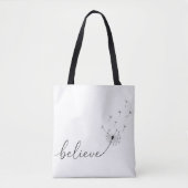 Löwenzahnkeimlinge mit dem Text 'Glaube' Tasche (Vorderseite)