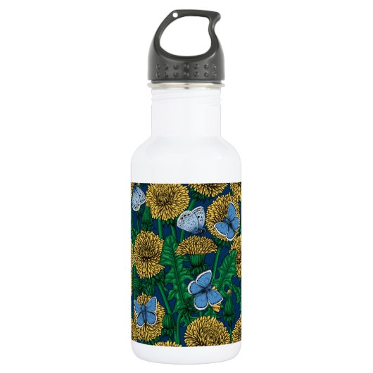 Löwenzahnwiese Edelstahlflasche (Vorderseite)