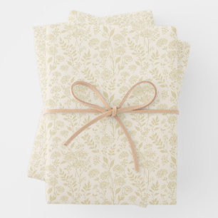 Löwenzahnwiese Goldenes Weizen - Neutral Geschenkpapier Set
