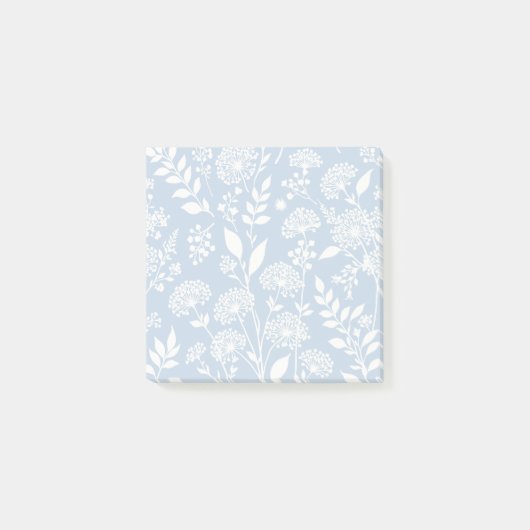 Löwenzahnwiese Neutral - Staubblau Post-it Klebezettel (Vorderseite)