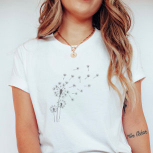 Löwenzahnwind; Whimsical Sommerblumen T-Shirt