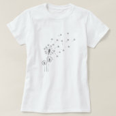 Löwenzahnwind; Whimsical Sommerblumen T-Shirt (Design vorne)
