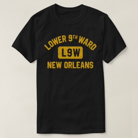 Lower 9th Ward New Orleans Gym Style Distressed Am T-Shirt (Design vorne)