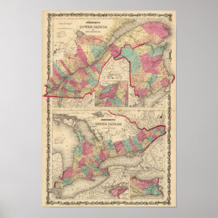 Lower Canada and New Brunswick Upper Canada Poster