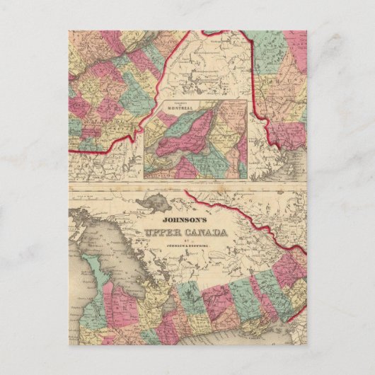 Lower Canada und New Brunswick Upper Canada Postkarte (Vorderseite)