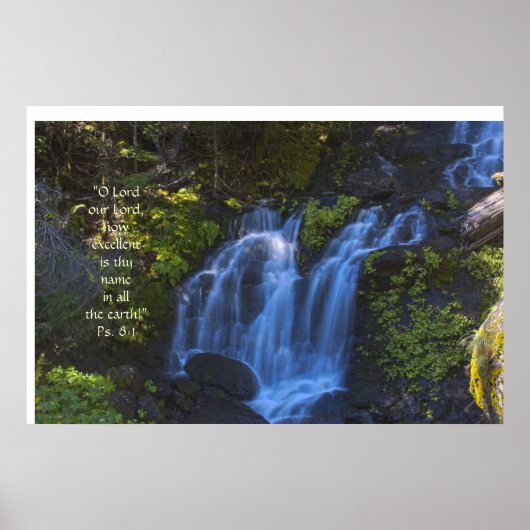 Lower Falls Creek Waterfall HDR, drucken mit Skrip Poster (Vorne)