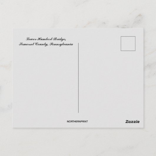Lower Humbert Bridge Somerset Landkreis Pennsylvan Postkarte (Rückseite)