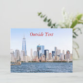 Lower Manhattan Color Sketch Einladung (Stehend Vorderseite)