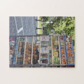 Lower Manhattan Morning NYC Breakfast Bagel Cart Puzzle (Horizontal)