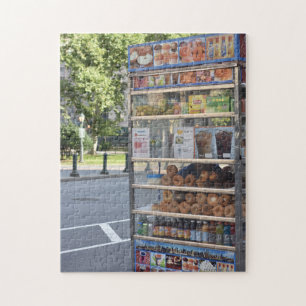 Lower Manhattan Morning NYC Breakfast Bagel Cart Puzzle