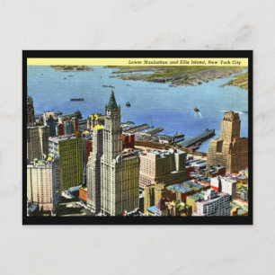 Lower Manhattan, New York City Vintage Postkarte