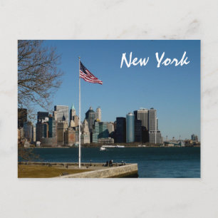 Lower Manhattan von Ellis Island aus Postkarte