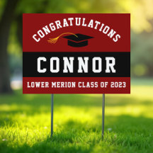 Lower Merion Burgundy 2023 Abschluss Yard Sign