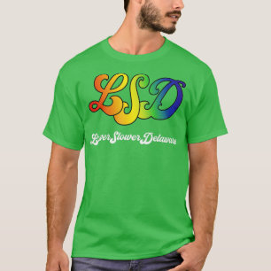 Lower Slower Delaware Multi1960s Design T-Shirt