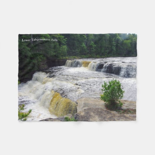 Lower Tahquamenon Falls Vlies Decke (Vorderseite (Horizontal))