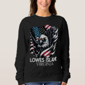 Lowes Island Virginia 4. Juli USA American Fla Sweatshirt (Vorderseite)