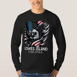 Lowes Island Virginia 4. Juli USA American Fla T-Shirt