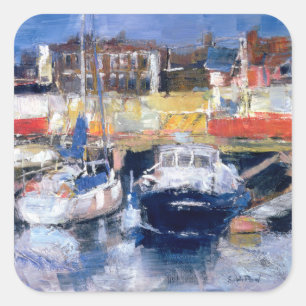 Lowestoft-Harbour View Quadratischer Aufkleber