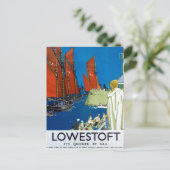 Lowestoft Vintage Bahnwerbung Poster UK Postkarte (Stehend Vorderseite)