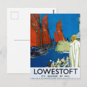 Lowestoft Vintage Bahnwerbung Poster UK Postkarte (Vorne/Hinten)