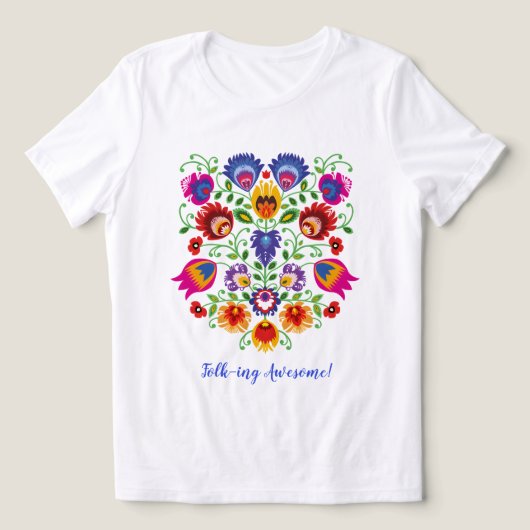 Lowicz Blüten-Kamm Tri-Blend Shirt (Design Vorderseite)