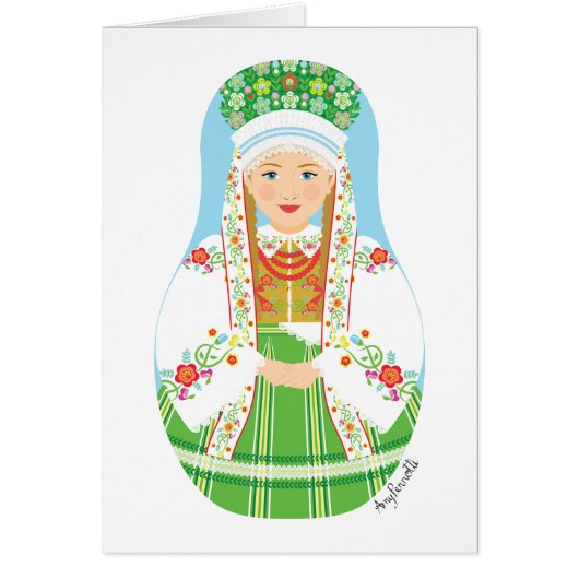 Łowicz Pole Bride Matryoshka Card (Vorne)