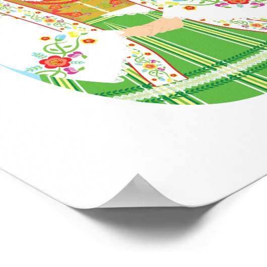 Łowicz Pole Bride Matryoshka Poster (Ecke)