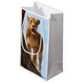 Löwin Kleine Geschenktüte (Rückseite Schrägansicht)
