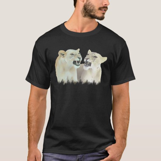 Löwin Löwin Raubkatze Katze Afrika T-Shirt (Vorderseite)