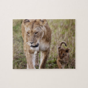 Löwin mit Jungtier Puzzle