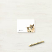 Löwin und CUB | der Mutterschafts-| addieren Ihren Post-it Klebezettel (Auf Schreibtisch)