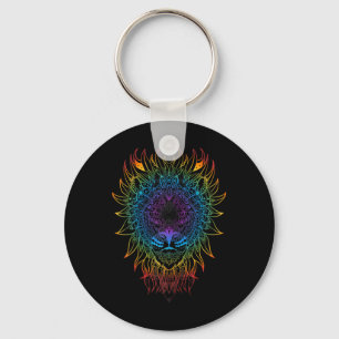 Löwinnen Mandala Kunst Zen Yoga Meditation Boho Schlüsselanhänger