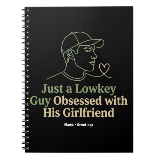 Lowkey Guy Obsessed With His Girlfriend Minimalist Notizblock (Vorderseite)