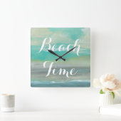 Lowland Beach I Quadratische Wanduhr (Zuhause)