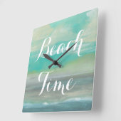 Lowland Beach I Quadratische Wanduhr (Winkel)