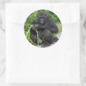 Lowland Gorilla Runder Aufkleber (Tasche)