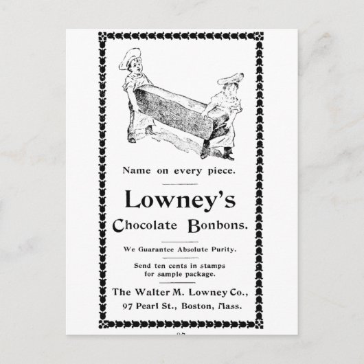 Lowney's Chocolate Bonbons Postkarte (Vorderseite)