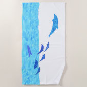 Lowpolen-Delphine springen aus dem Ozean Strandtuch (Vorderseite)