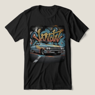 Lowrider aus den 1960ern im Graffiti-Feuer-Wandkun Tri-Blend Shirt