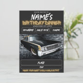 Lowrider Birthday Invitation, Chicano 90s Birthday Einladung (Stehend Vorderseite)