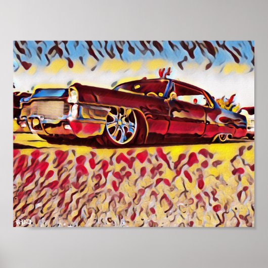 Lowrider Cadillac Low Rider Caddy Caddy Art Poster (Vorne)