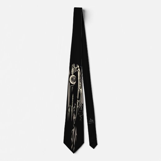 Lowrider Car Flow Fire Necktie (schwarz) Krawatte (Vorderseite)