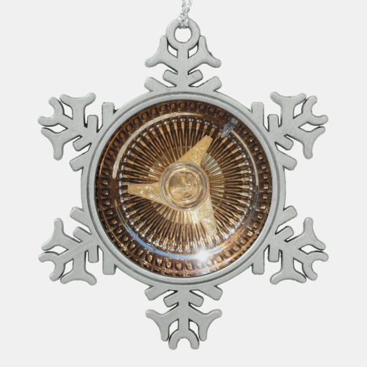 Lowrider-Draht dreht Schneeflocke-gerahmte Schneeflocken Zinn-Ornament (Vorderseite)